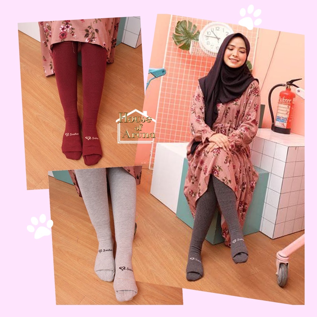 Kaos Kaki Wudhu Wanita Muslimah Panjang Selutut Dewasa Warna Polos Sashee Original All Size