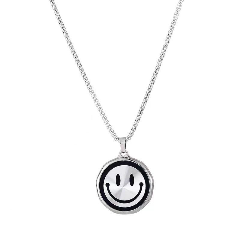 Kalung Rantai Liontin Bahan Stainless steel Gaya hip hop Untuk Pria Dan Wanita