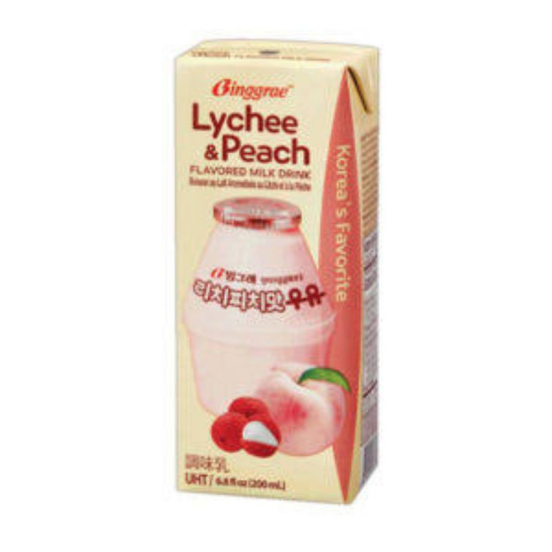 

BINGGRAE LYCHEE PEACH FLAVOURED MILK 250ML