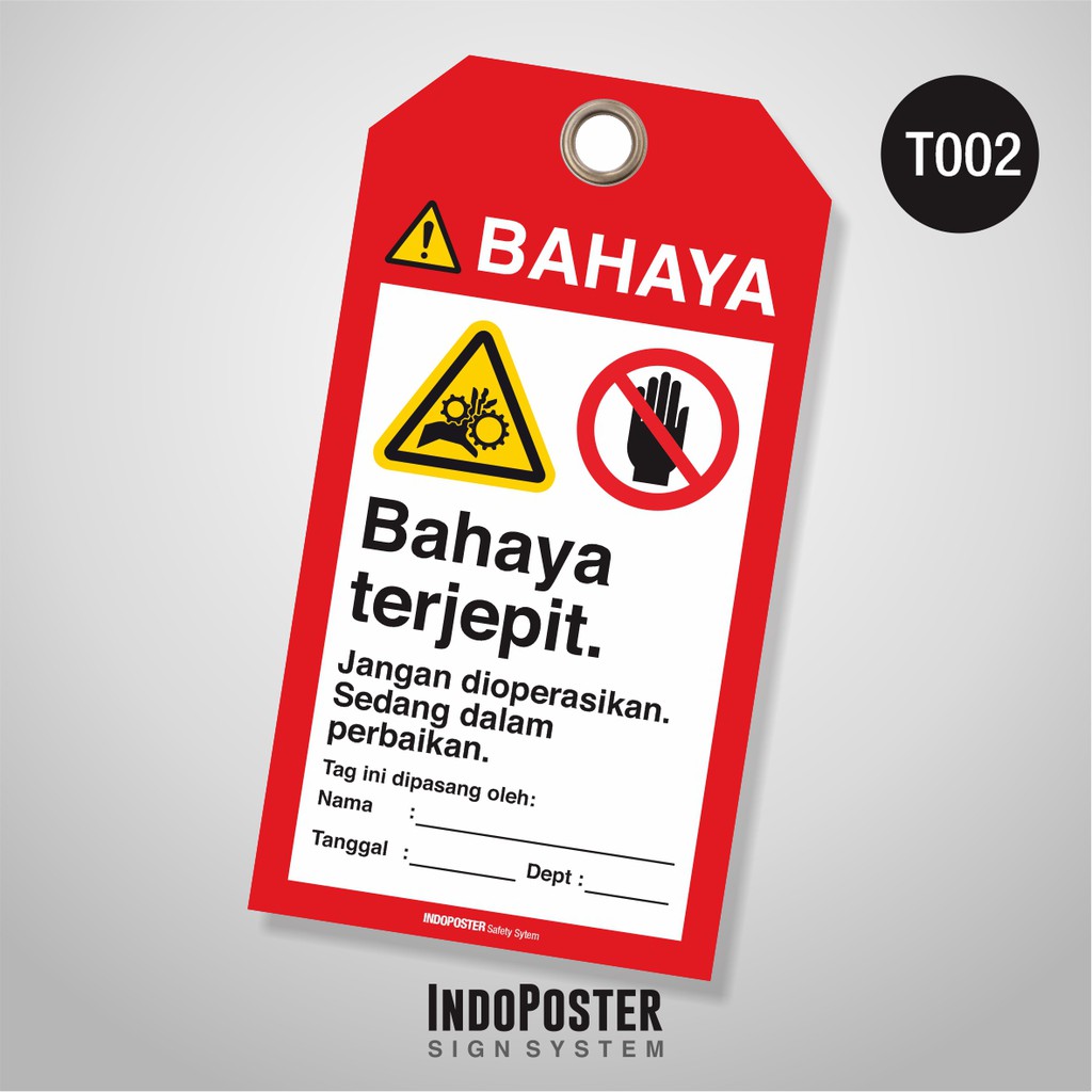 

Tag Out LOTO Lock Out Tag Out PVC Safety K3 OSHA ANSI ISO Bahaya Terjepit Jangan Dioperasikan Sedang Dalam Perbaikan