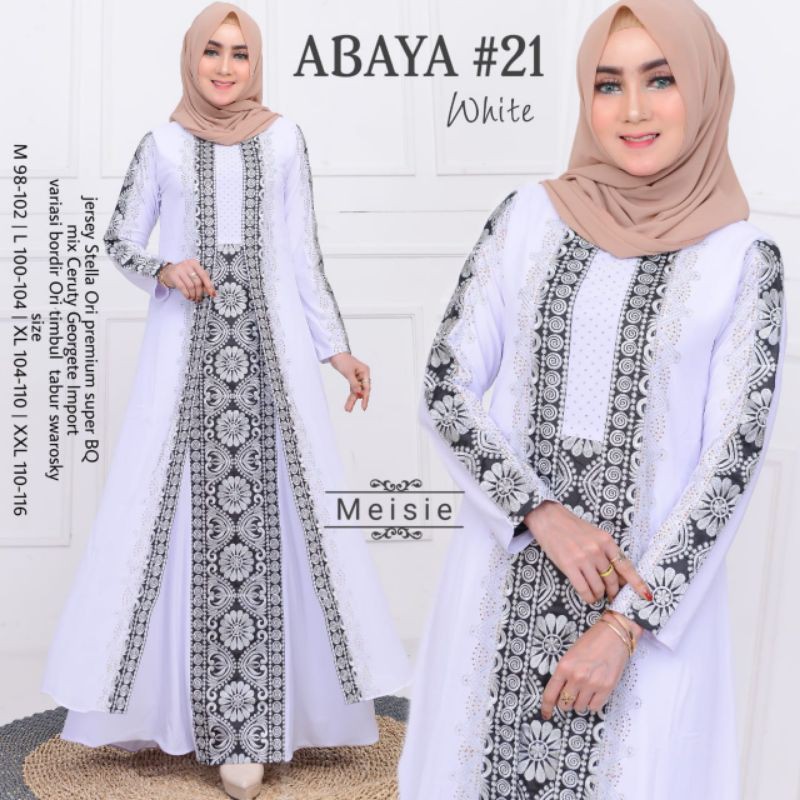 ABAYA PUTIH #21 ARAB BORDIR ZOYA TURKEY MAXI DRESS