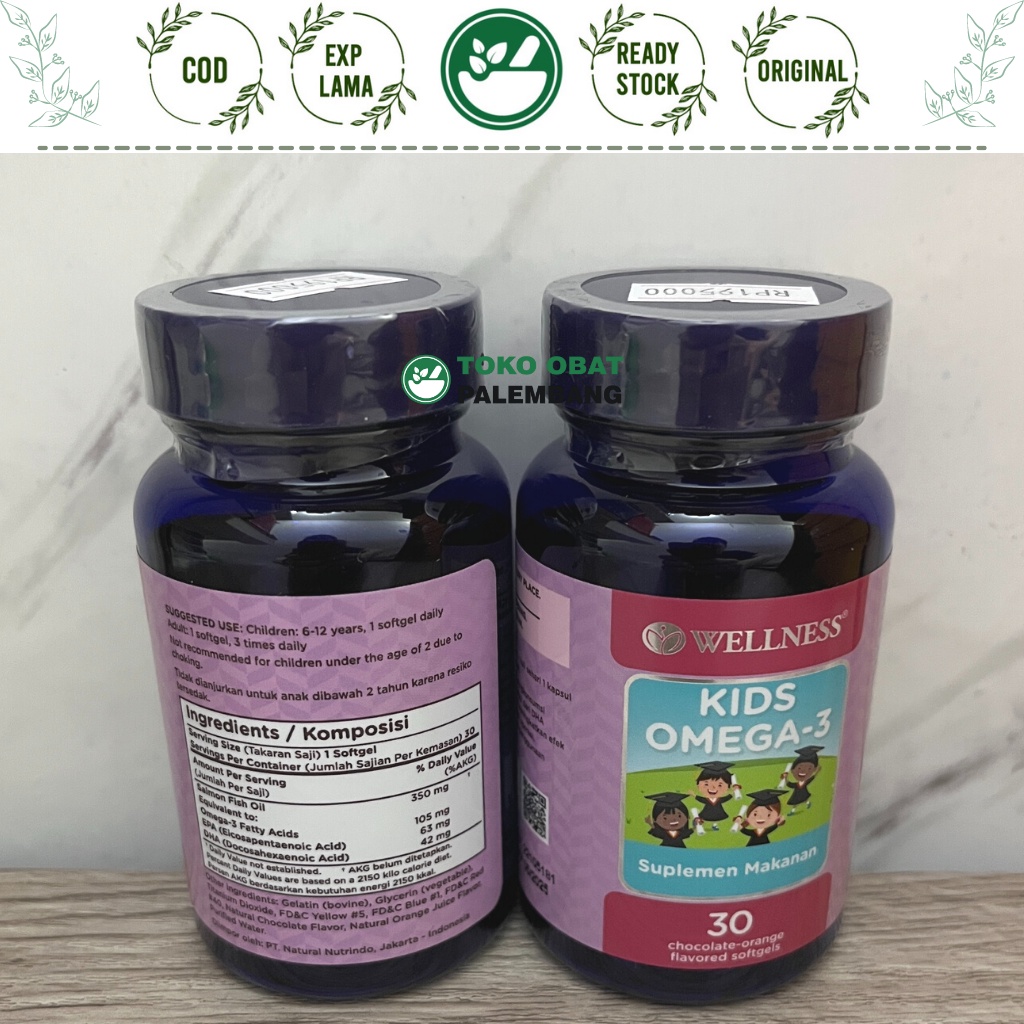 WELLNESS KIDS OMEGA 3 30 SOFTGEL OMEGA 3 ANAK MINYAK IKAN ANAK EPA DHA