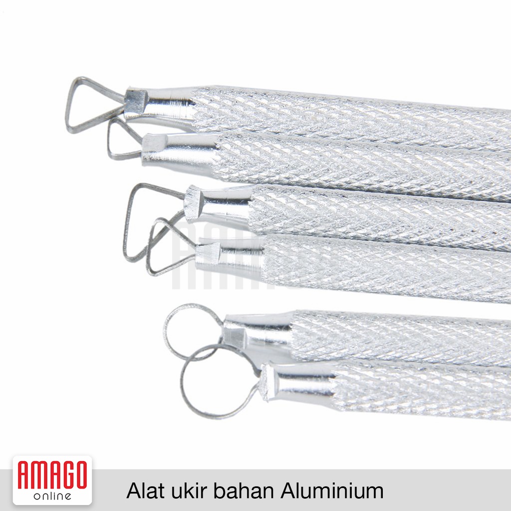 ALAT UKIR CLAY TANAH LIAT DAN KERAMIK - CLAY TOOLS - BAHAN ALUMINIUM - ISI 6 BUAH