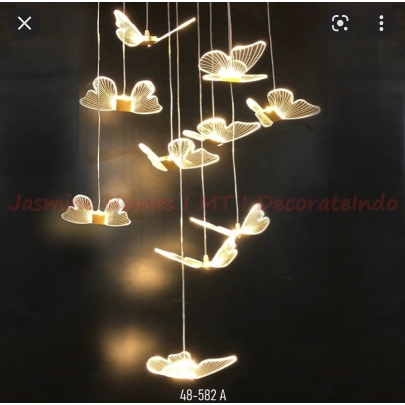 LAMPU KUPU-KUPU GANTUNG DEKORASI/LAMPU KUPU-KUPU HIAS/1SET ISI 10 LAMPU