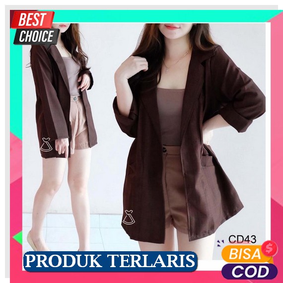 Setelan Blazer Astier Setelan Celana Jas Kerja Wanita Setelan Blazer Rok Pendek / Set Jas Kerja Rok 