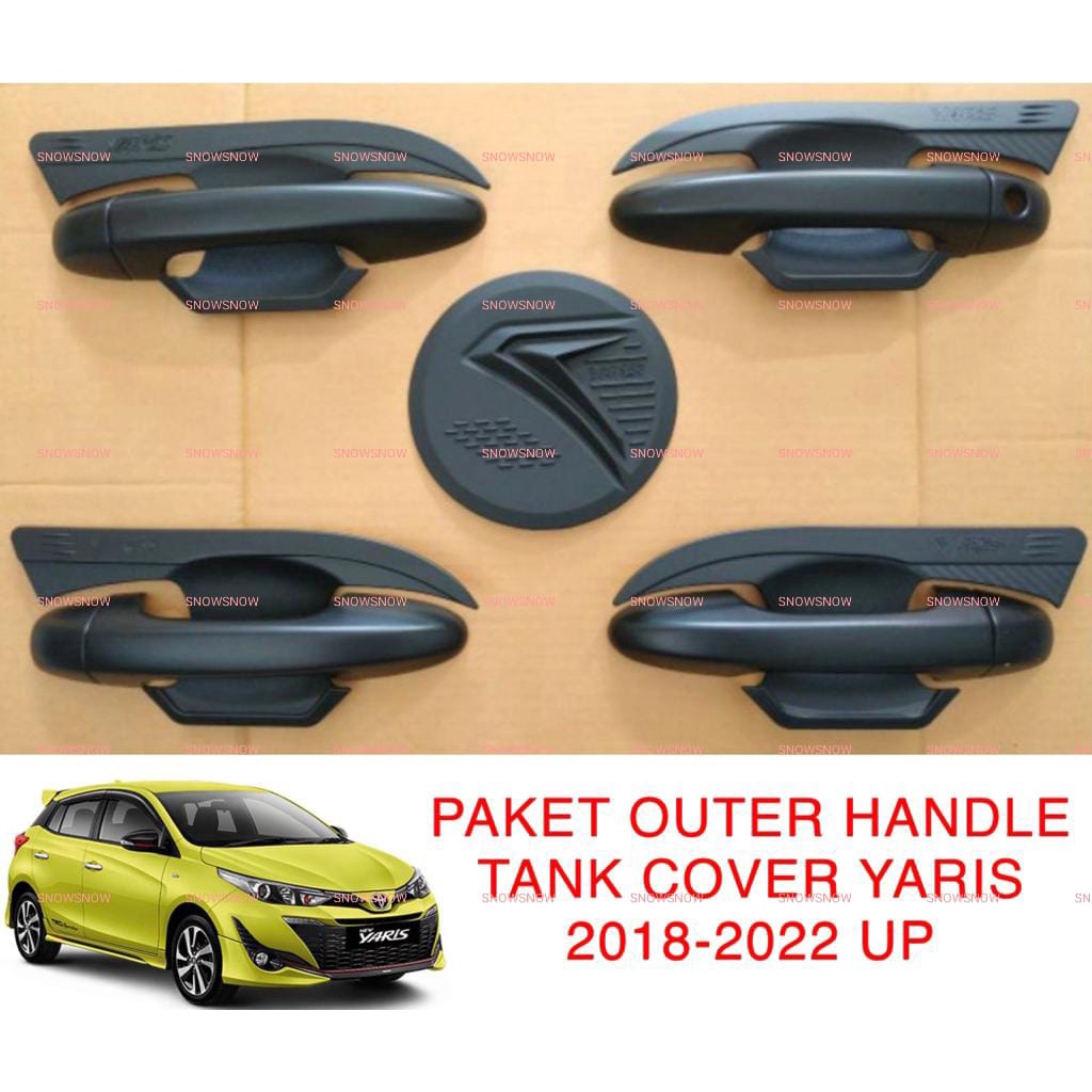 Paket Outer Handle Tank Cover New Yaris 2018 2020 2022 2023 UP Hitam Chrome