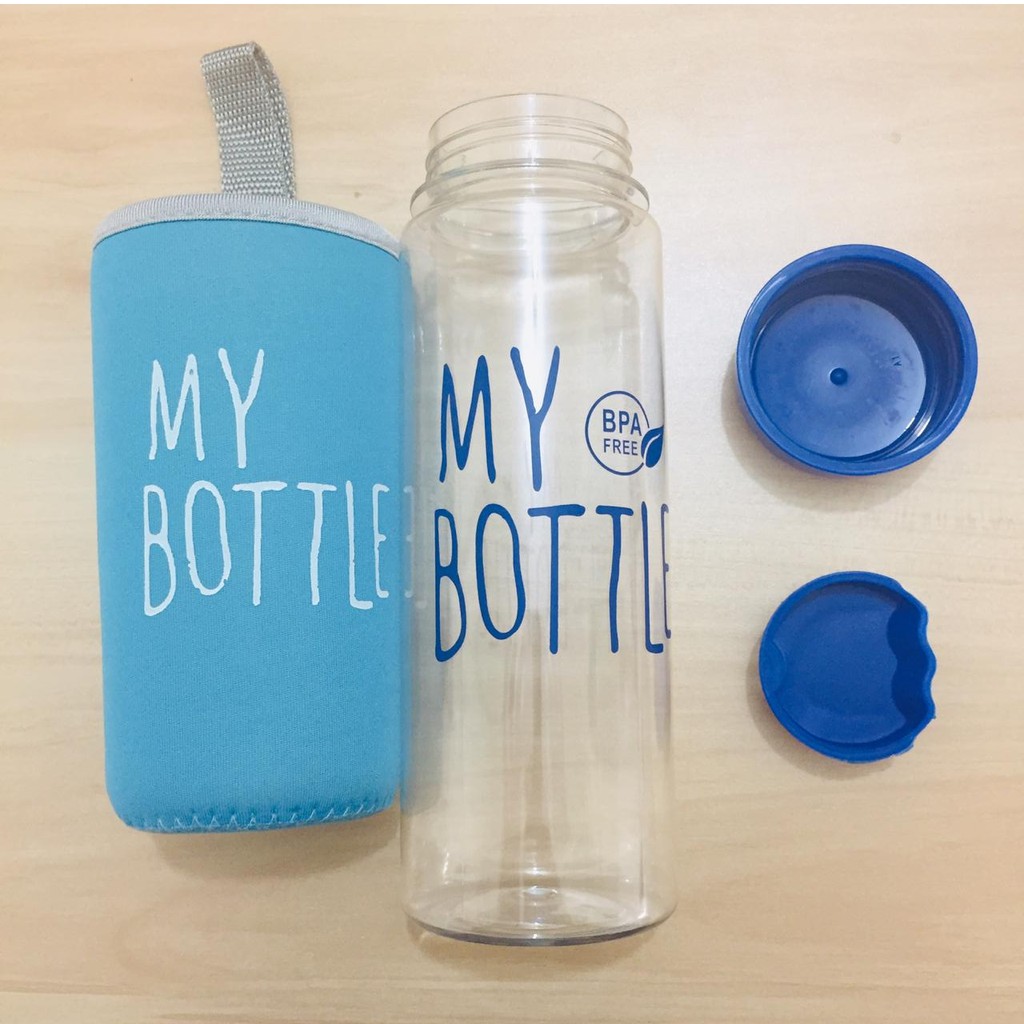 Botol minum my bottle + pouch busa / Tempat minum botol warna [BENING]