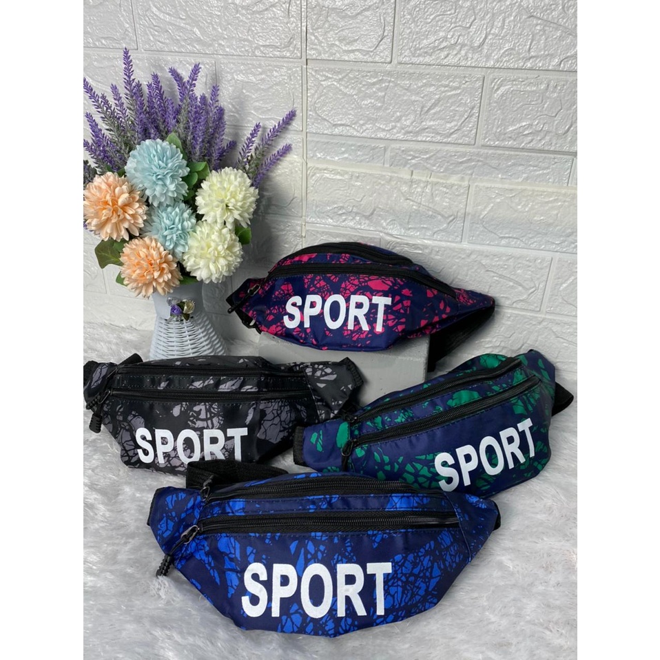 IMPORT Tas Selempang Sport Pria Asli Import / Tas Murah Waistbag Pria Waterproof