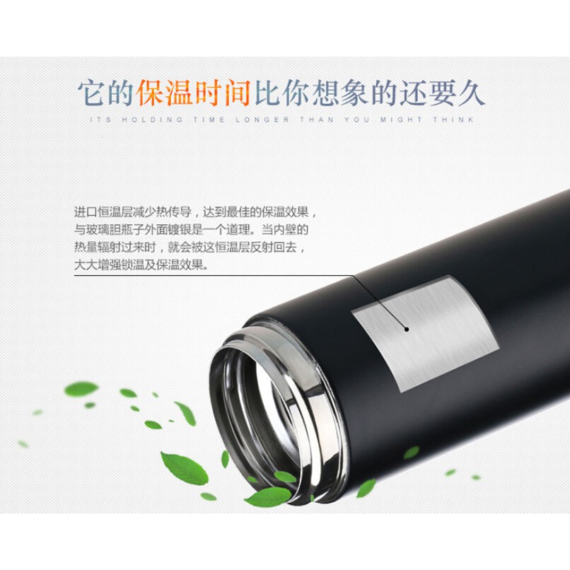 Botol Minum Thermos Stainless Steel 450ml QKELLA Black