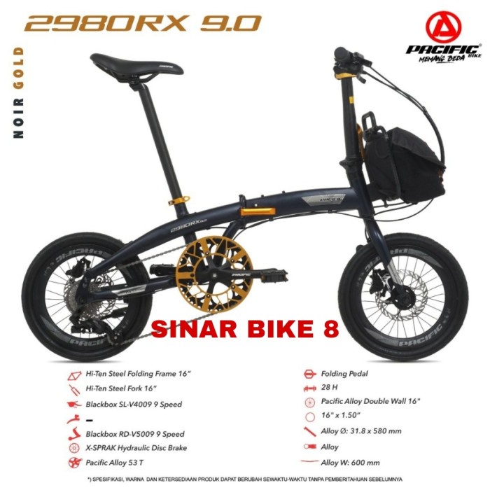 Sepeda Lipat Ukuran 16 Inch PACIFIC 2980 RX .9.0