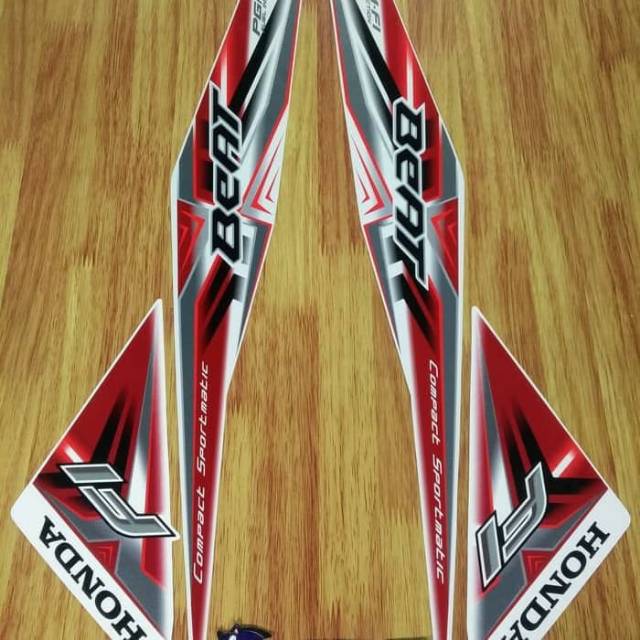 Striping Beat Fi 2015 warna merah-putih