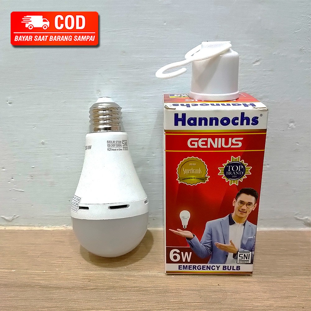 HANNOCHS LAMPU LED GENIUS EMERGENCY AC DC 6W