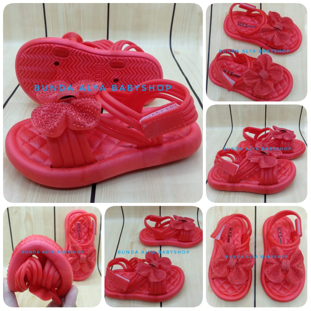 Sendal Anak Perempuan Usia 5 6 7 Tahun Merah Alas Karet Sepatu Sandal Anak Cewek Tali Pita Anti Licin Alas Karet Size 24 - 35 Sandal Anak Karet Sandal Anak Tali Sendal Anak Elastis