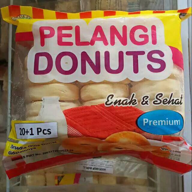 

Donat Pelangi + Gula Halus isi 21