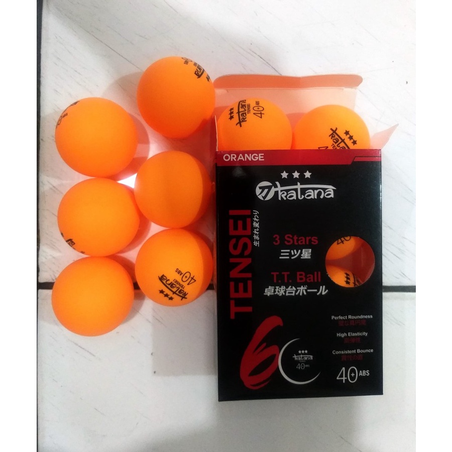 TERLARIS!!! Bola Pingpong Tenis Meja KATANA 40+ ABS 3Star Isi 6Pcs