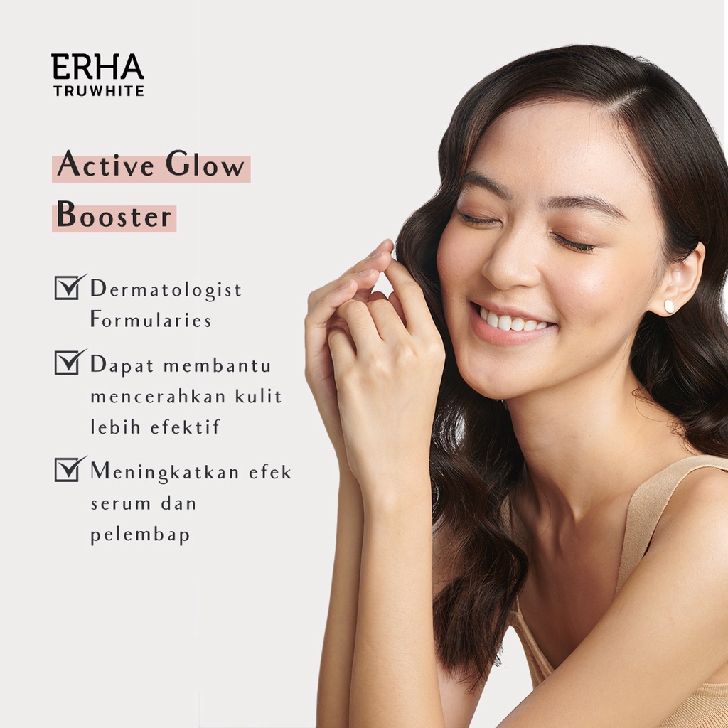 ERHA Serum Wajah 2 Pcs - Truwhite Vit C Brightening + Booster Active Glow Glam Skin