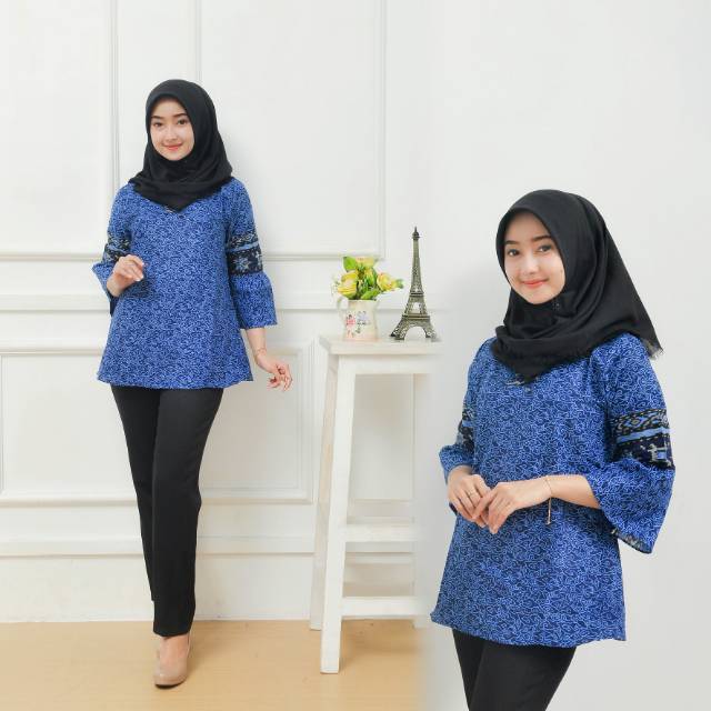 Blouse batik atasan wanita motif mega mendung