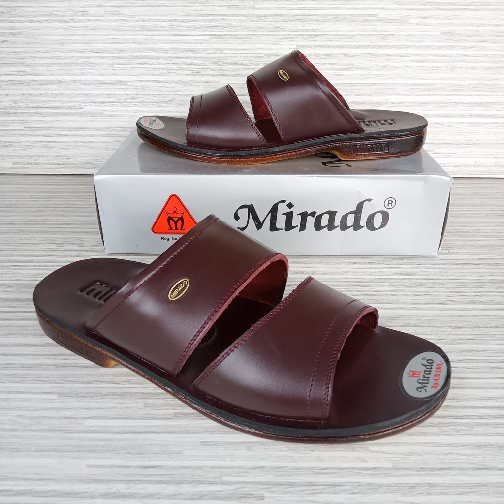 sandal pria mirado 564 model tali strip dua kulit asli original sandal selop laki laki kulit sapi as
