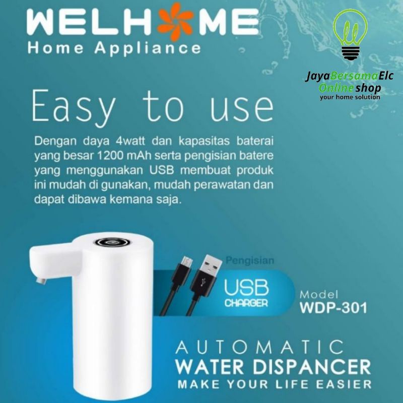 Pompa Galon Air Elektrik / Water pump electric mini WELHOME Murah Bagus