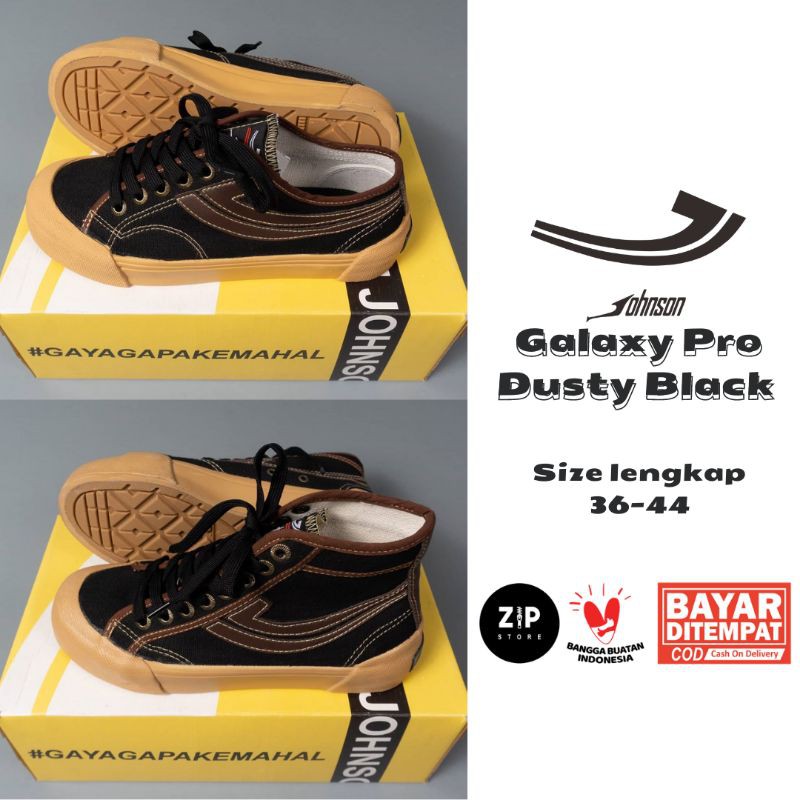 SEPATU JOHNSON GALAXY PRO DUSTY BLACK LOW HIGH SNEAKER JOHNSON ORIGINAL CANVAS SHOES SEPATU KASUAL