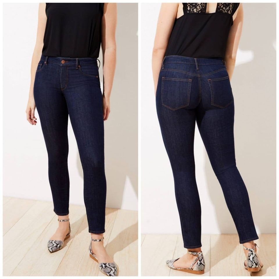LOFT DENIM PANTS Celana panjang wanita jeans skinny asli // sisa ekspor