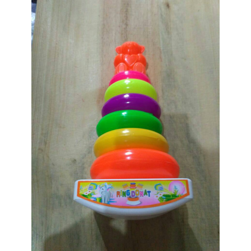 Mainan Edukasi Menara Ring Donat Susun 6pcs