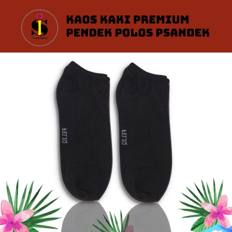 Kaos Kaki Semata Kaki Sport pria dan wanita dewasa/Kaos Kaki Polos Tebal/Kaos Kaki Pendek/Kaos Kaki olah raga-hitam