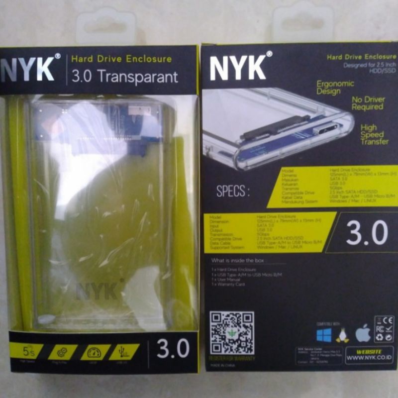 Casing HDD Harddisk EXTERNAL NYK 3.0 Transparan