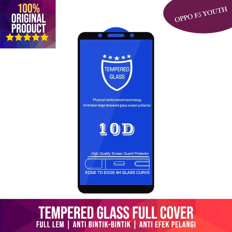 Tempered Glass Oppo F5 Youth Anti Gores Kaca Pelindung Layar Screen Protector Full Cover