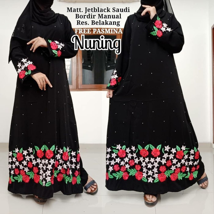 Abaya Bordir Gamis Abaya Hitam Abaya Arab Jubah Abaya (Non Phasmina)