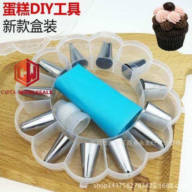 Cetakan kue silicone 14 pcs set Cream Icing Set Bakery decoration