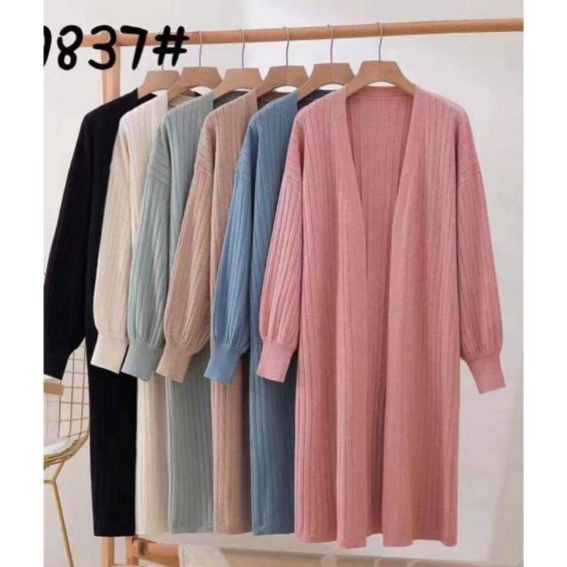 Long Cardigan Rajut Premium Bubble Cardigan baloon baju Muslim