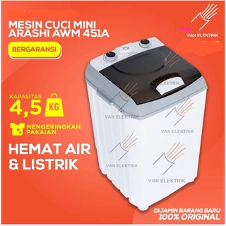 Mesin Cuci Mini / Portable Arashi AWM 451A (Garansi Mesin 1 Tahun)