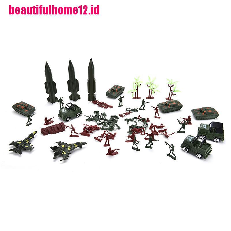 【beautifulhome12.id】307 Pcs/sett Soldier Kit Grenade Tank Aircraft Rocket Army Men Sand Scene Model