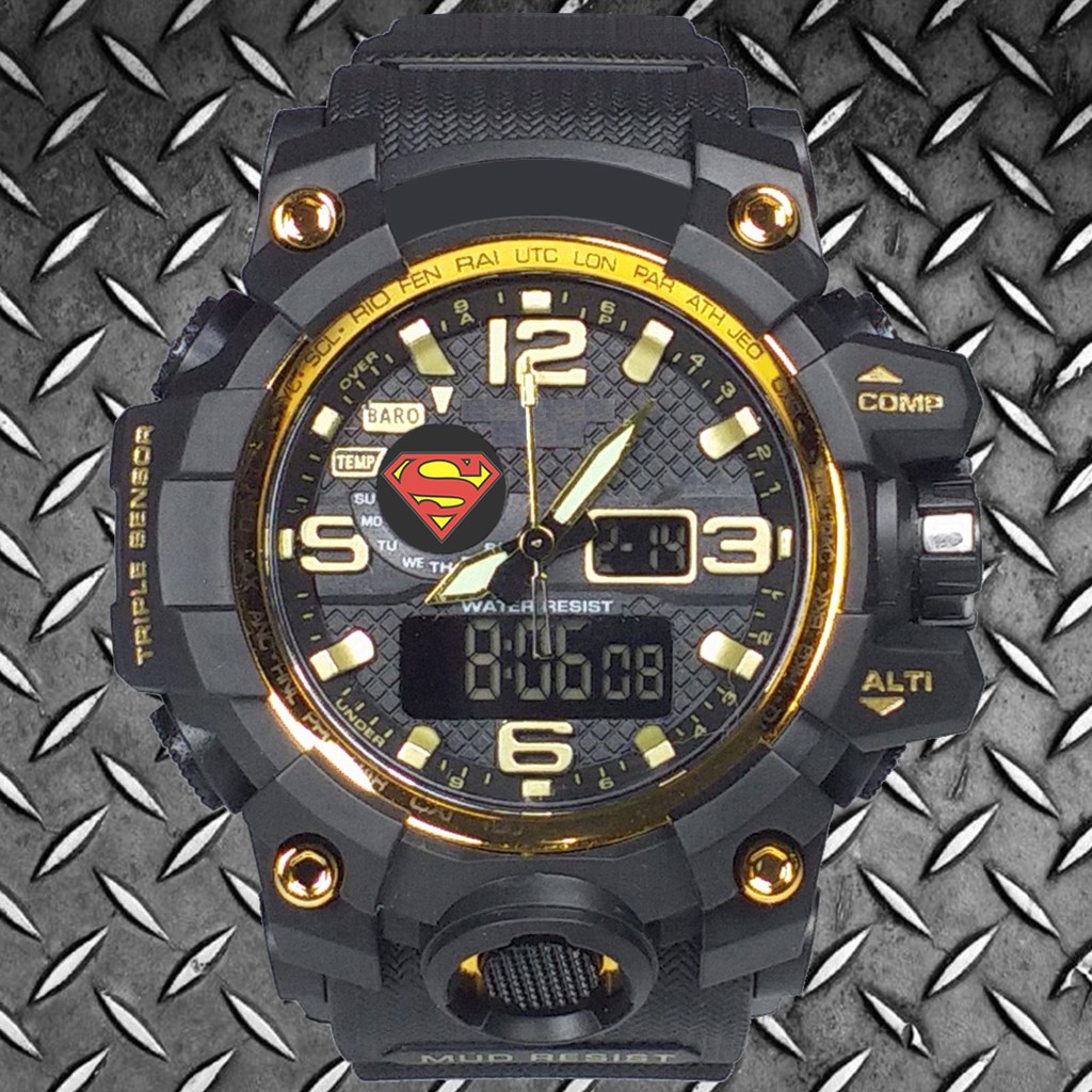 (Istimewa Bossque) Jam SUPERMAN Double Time List Gold (Exclusive)