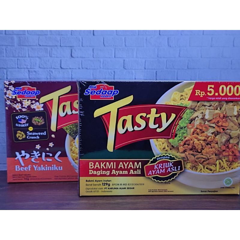 Jual Sedaap Tasty Mie Instan Bakmi Ayam Ayam Geprek Beef Yakiniku 129gr