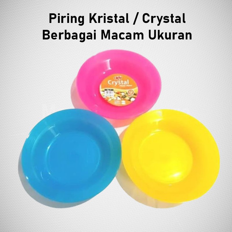 Piring Kristal Crystal Plastik Pisin Makan Murah Bahan Plastic Tatakan Pot Bulat Murah Tebal Kecil