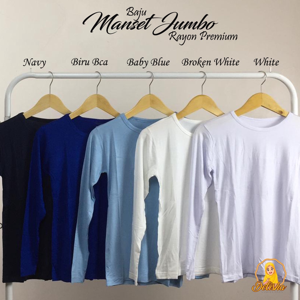 Baju Manset Lengan Panjang Basic Oblong Rayon Premium 3L(Jumbo) Daleman Wanita By : Islah