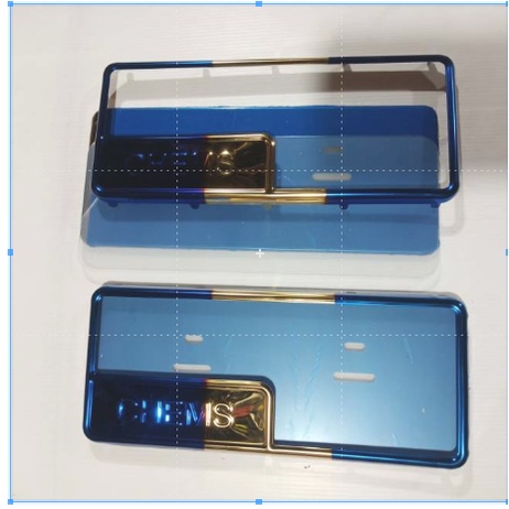 RUMAH BINGKAI PLAT NOMOR SNI GOLD  TWOTONE PLUS MIKA PLAT NOMOR TRASNPARAN 1 SET ISI 2PC