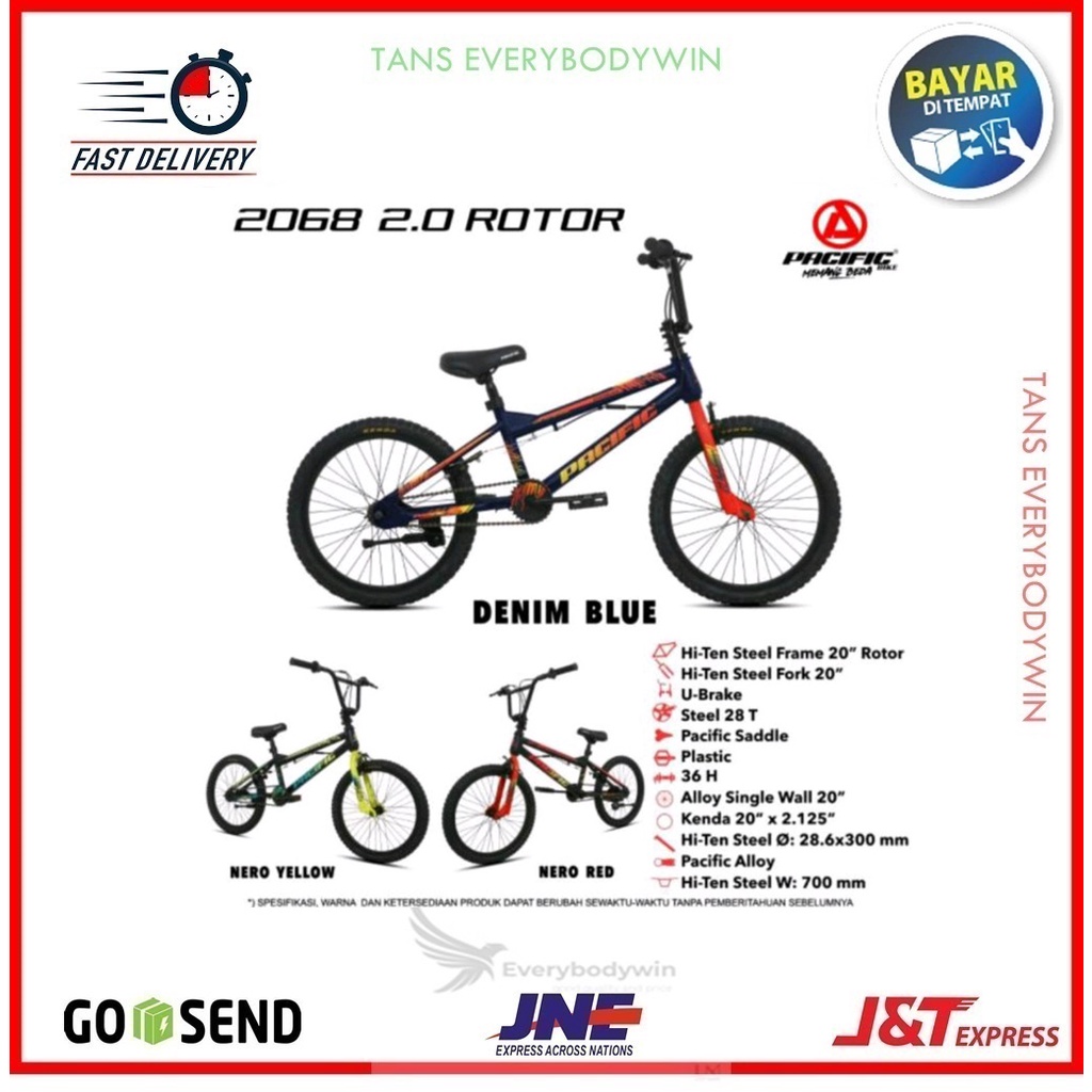 SEPEDA ANAK BMX 20 INCH PASIFIC 2068 2.0 ROTOR UNTUK ANAK 8-12 TAHUN ORIGINAL