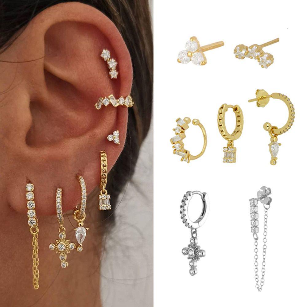 Mxbeauty Anting Hoop Untuk Wanita Fashion Shiny Pesta Pernikahan Liontin Gadis Tindik Telinga Perhiasan