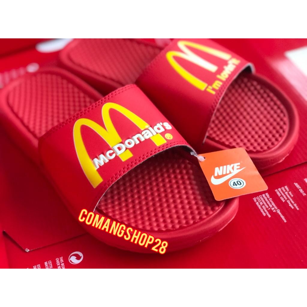 Sandal Sendal Slop Selop Slip On Slide Pria Wanita Cowok Cewek Laki Laki Casual Kekinian Murah NK Mcdonals