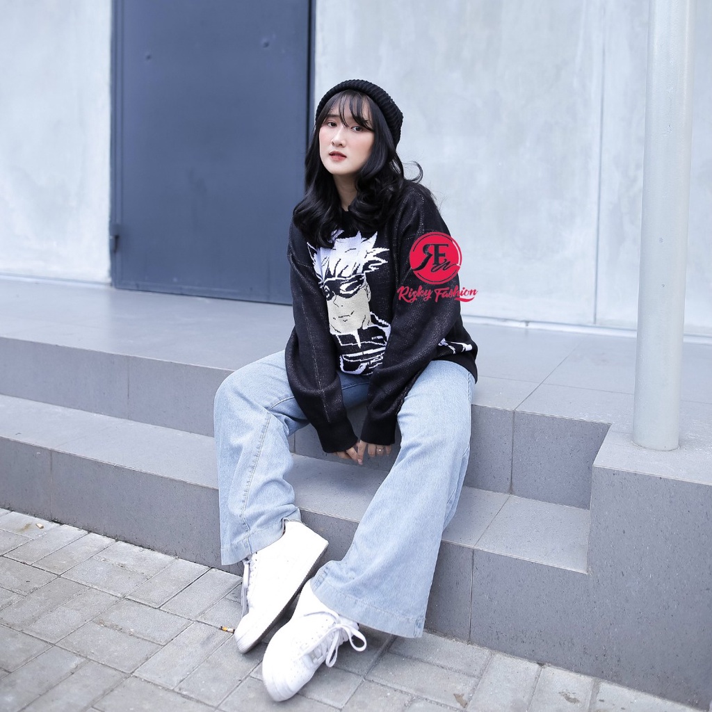 Sweater crewneck anime gojo satoru streetwear