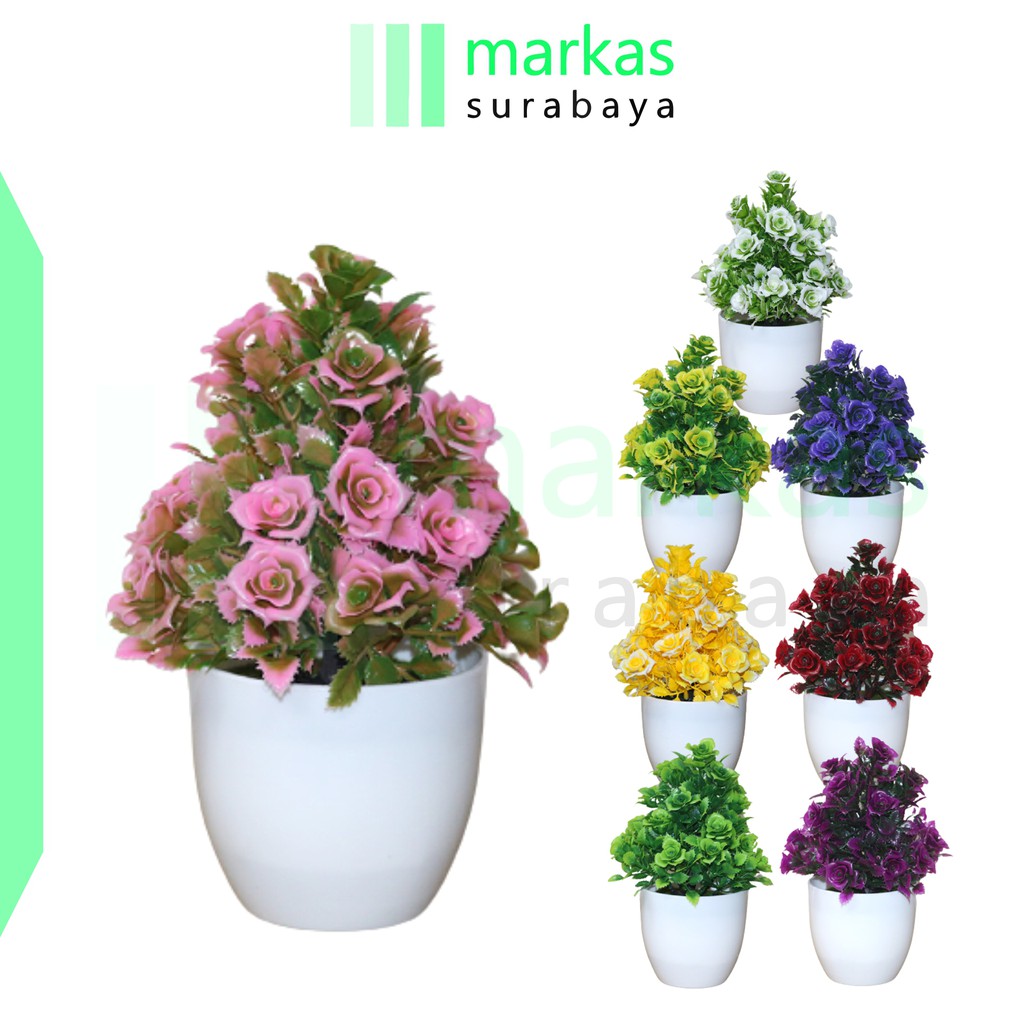 MARKAS PT43 Pot Tanaman Hias Bunga Hias Plastik Pot Bongsai Artificial Flower Decoration