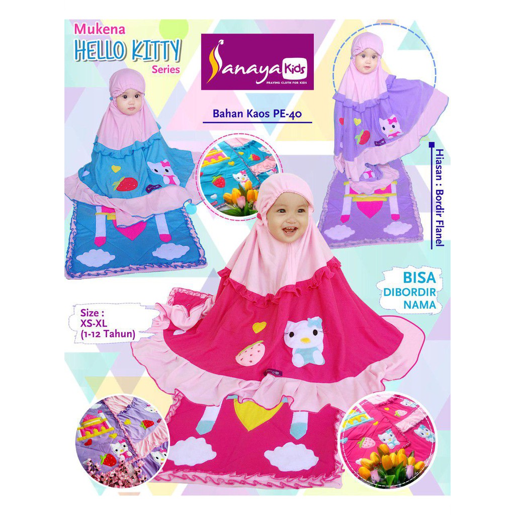 MUKENA ANAK KARAKTER HELLO KITTY