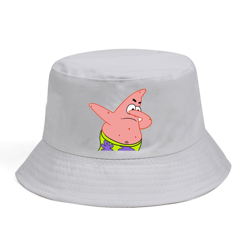 Topi Bucket Pria / Wanita Motif Anime Spongebob Patrick Star Squidward Tentakel Untuk Musim Panas / Pantai