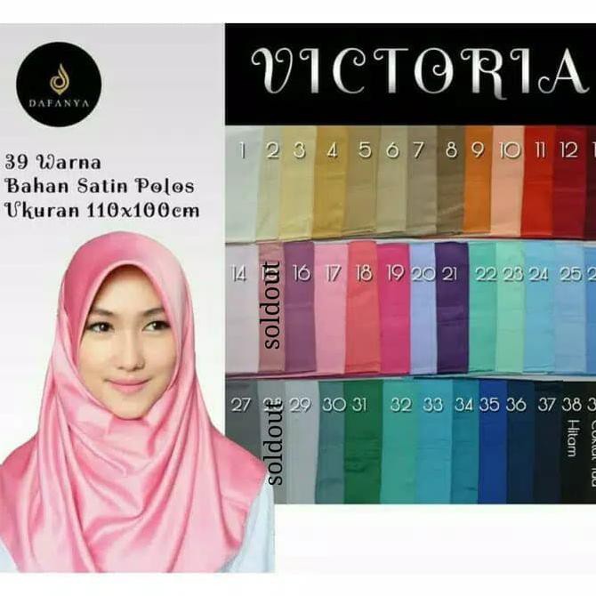 New Hijab Segiempat Satin Polos Victoria By Dafanya -Jilbab Kerudung Murah