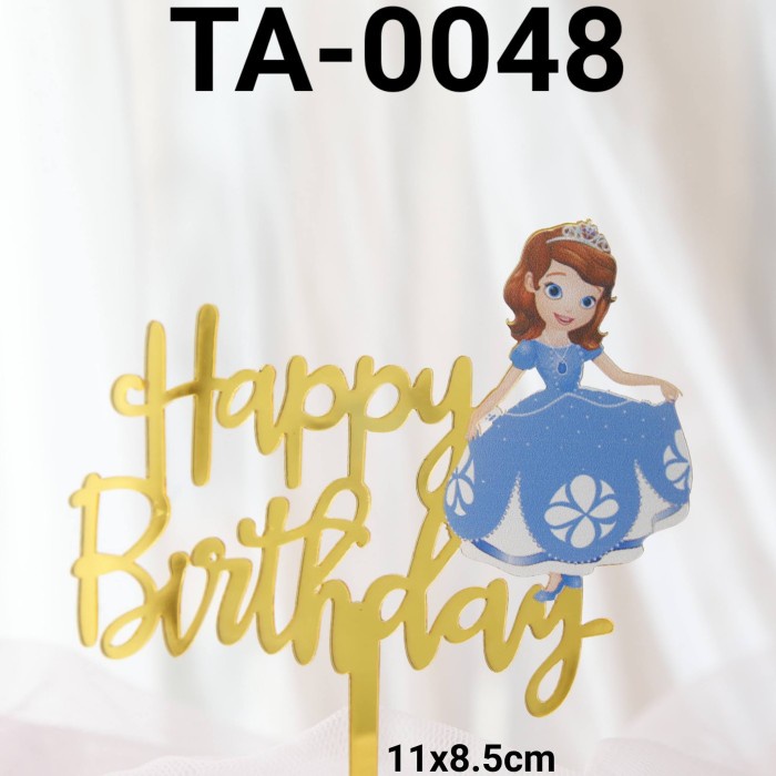 

TA-0048 CAKE TOPPER AKRILIK TULISAN HAPPY BIRTHDAY PRINCESS SOFIA BEST SELLER