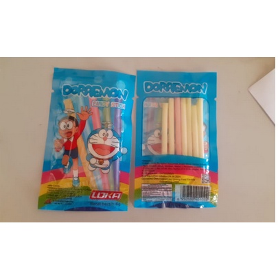 Permen jelly stick Doraemon 1 box kecil isi 20 pcs aneka rasa buah