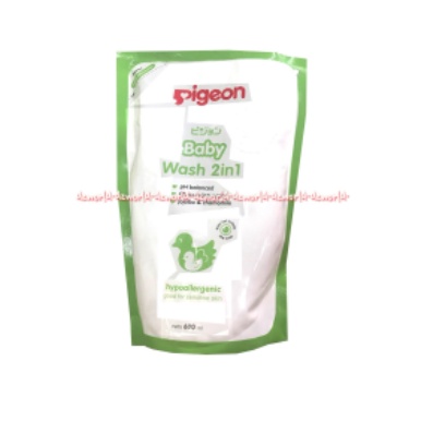 Pigeon Baby Wash 2In1 600ml Hair &amp; Body Sabun Mandi Bayi 600 ml Shampoo Bayi Refill Pigen